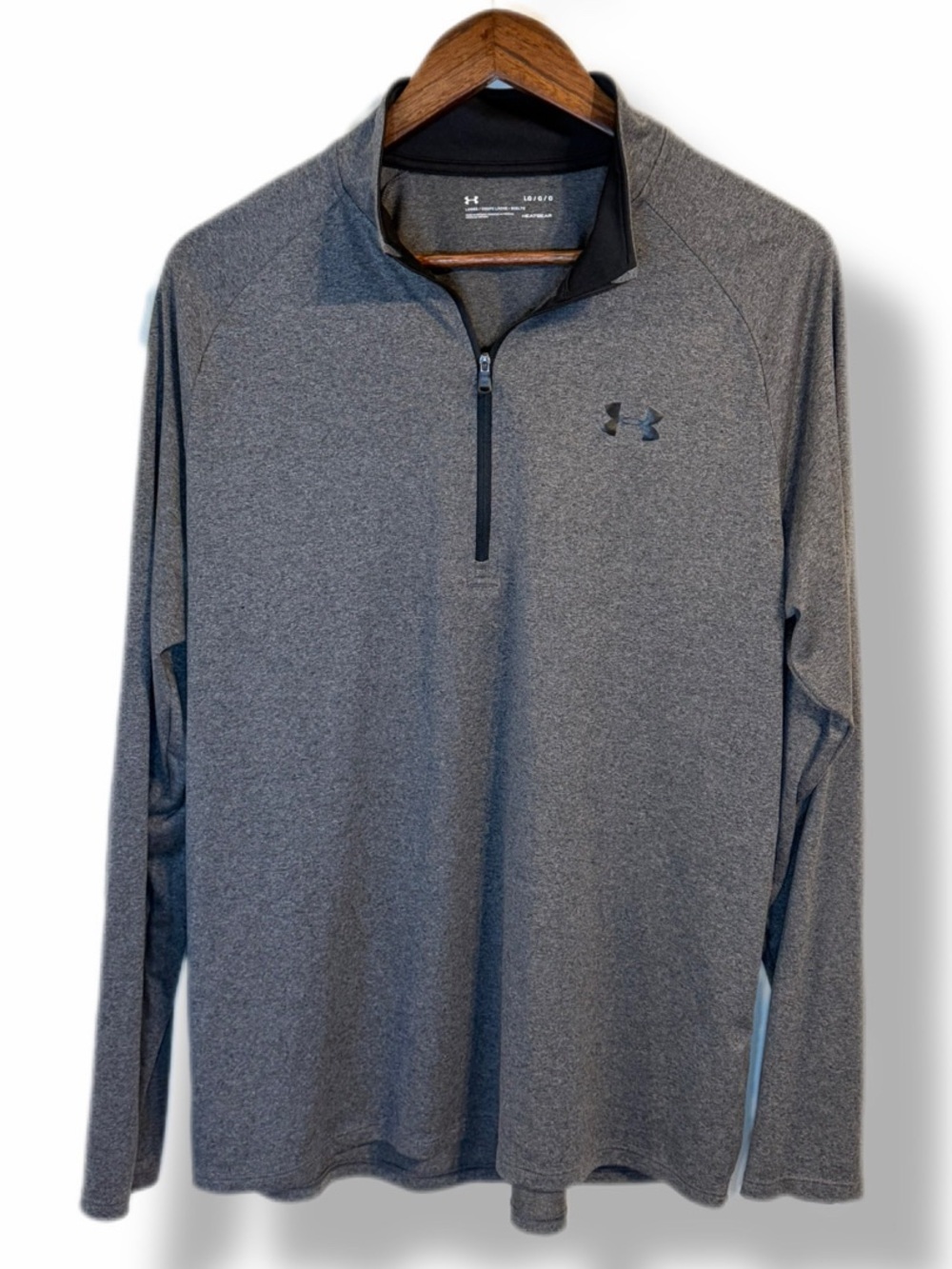 Under Armour HeatGear 1/4 Zip Pullover Men’s Large Gray Loose Athletic
